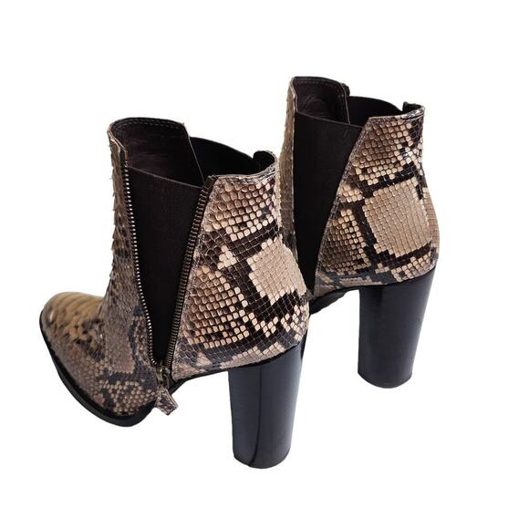 Teodosia lloyd women's python animal leather exotic pull - on ankle boots Sz 9.5 - Picture 6 of 9